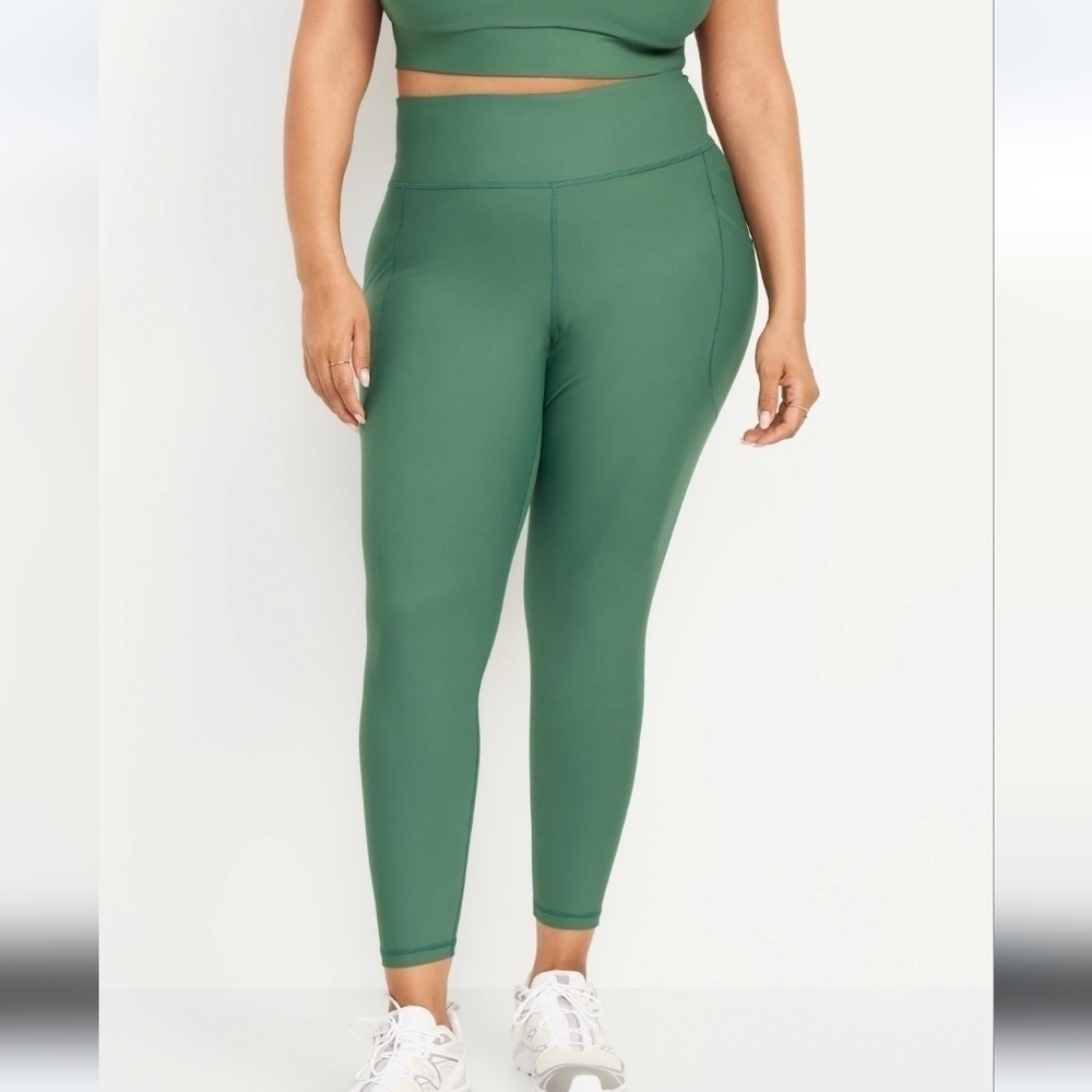 Old Navy Size 3X Sage Green Powersoft High Rise 7/8 Ankle Leggings